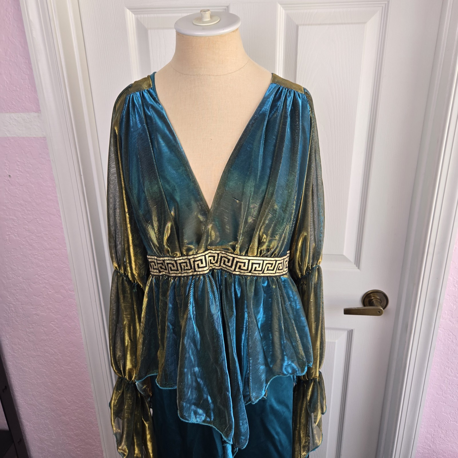 In Character Costumes Greek Medusa Costume Women's Size 3XL  Teal Satin Cosplay