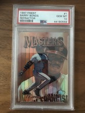 1997 FINEST REFRACTOR #1 BARRY BONDS PSA 10
