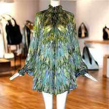 Rare Alexander Mcqueen 2010 Plato's Atlantis Vintage Silk Mini Dress Mint