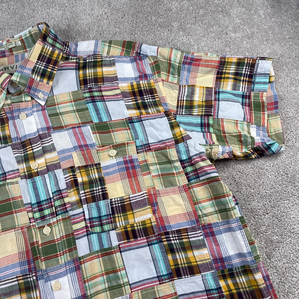 Orvis Shirt Mens 2XL XXL Multicolor Madras Plaid Patchwork Cotton Button Up - Image 3 of 4