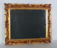 Cadre ancien feuillure 29x23 à 30x24 cm bois sculpté doré +miroir ou verre C980