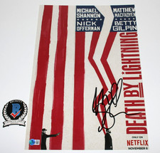 MICHAEL SHANNON SIGNED 'DEATH BY LIGHTNING' 12x18 SHOW SERIES POSTER BECKETT COA