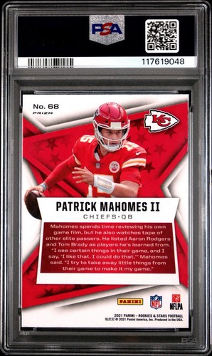 Patrick Mahomes II ~ 2021 Panini Rookies & Stars Pulsar Prizm #68 SP PSA 10 GEM - Picture 2 of 2