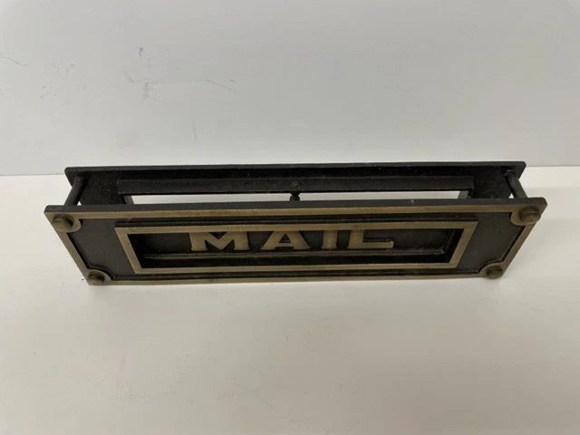 New Large Bronze Mail, Newspape. Door Slot/ Drop Fits Doors 1 1/4-1 3/4" Thick - Image 2 of 4