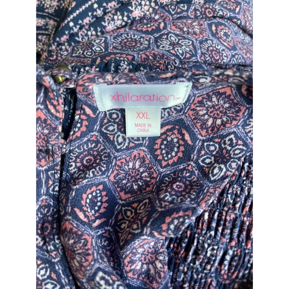 Maxi Vestido Xhilaration XXL Sin Mangas Púrpura Rosa Paisley Informal Verano Foto 2 de 4