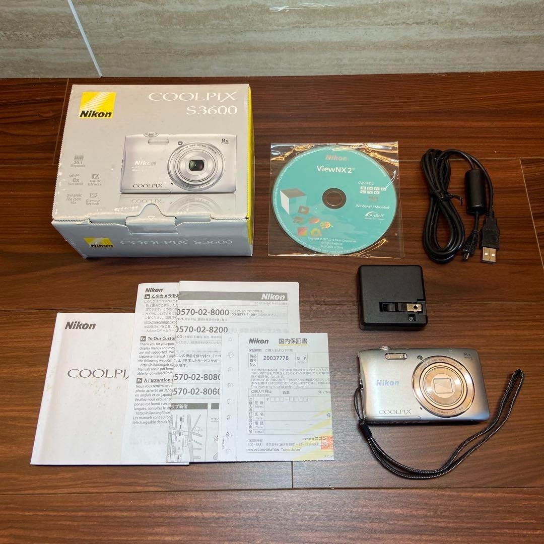 【美品 スマホ転送可能】Nikon ニコン COOLPIX S3600 シルバー Amazon.com : Nikon Digital Camera COOLPIX S3600 Silver