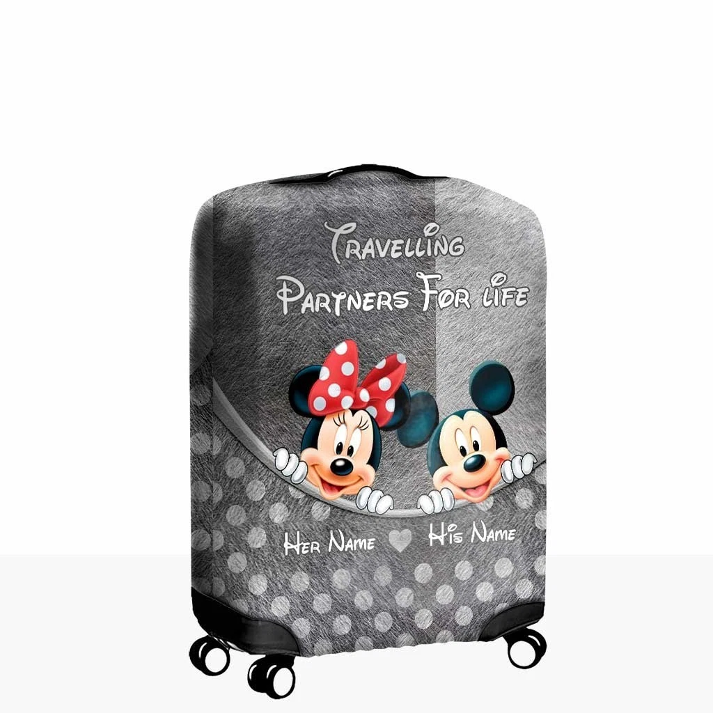 Personalized Mickey Minnie Couple Luggage Cover