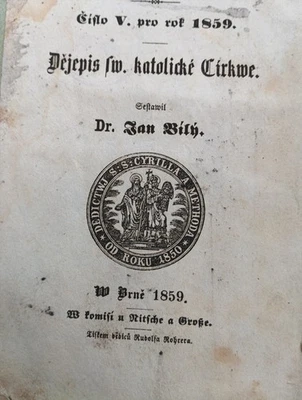 1859 🇨🇿 Dějepis svaté katolické církve Cyril a Metoděj, Kirche, Gott Er *280* - Bild 1 von 4