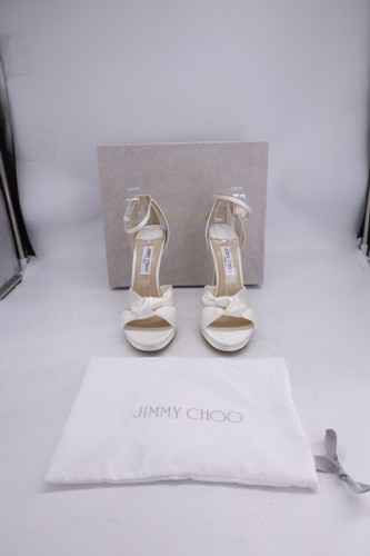 Sandalias Jimmy Choo Rosie con correa al tobillo en marfil satinado para mujer color crudo talla 43 - Imagen 7 de 9