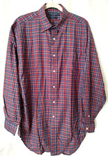 Daniel Cremieux Shirt Tailored Fit Button Down Long Slv Red Plaid M  14134