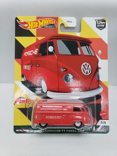 Hot Wheels Premium Deutschland Design 2/5 Volkswagen T1 Panel Bus Real Riders  - Picture 1 of 3