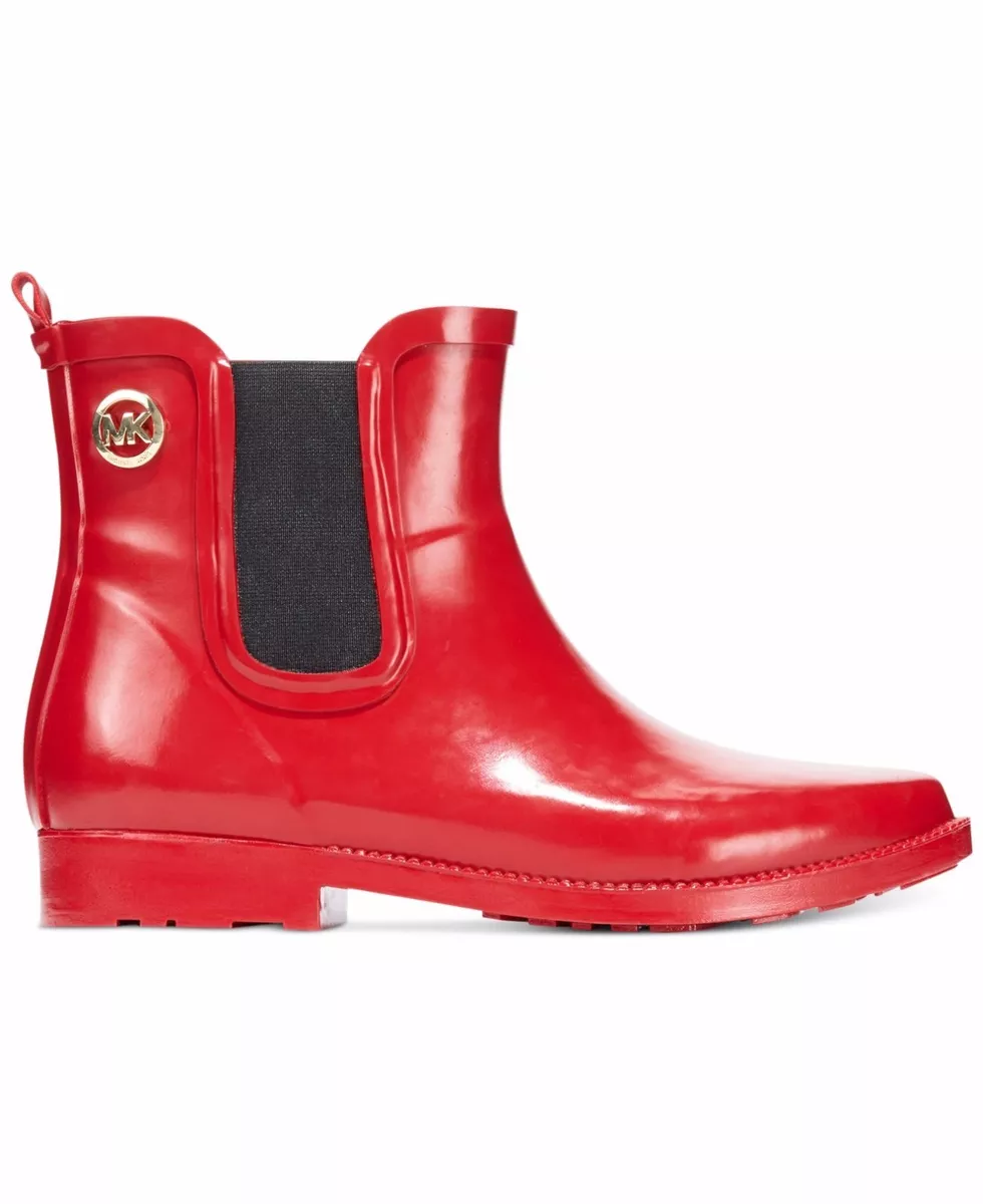 Michael kors red rain best sale boots