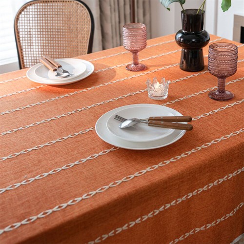 Striped Rectangle Tablecloth Cover Kitchen Dinner Party Table Cloth Cover Cafe - Picture 23 of 26