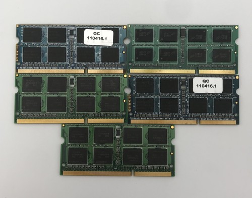 Lot of 5 8GB PC3-10600 SO-DIMM DDR3-1333MHz Mixed Brand MEMORY RAM TESTED - Picture 2 of 2