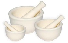 MOŹDZIERZ Porcelana z pistoletem Angerauter Średnica podłogi 90mm Biała