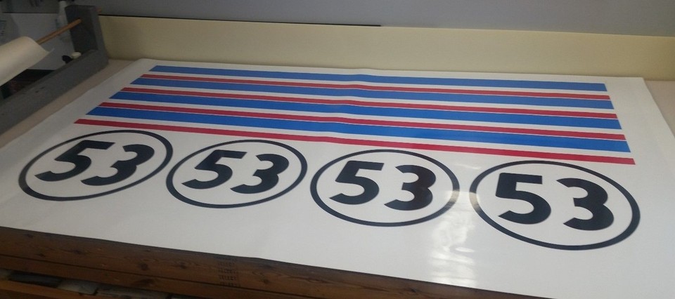 Herbie Love Bug Vehicle Decal Reproduction Kit VW w/ extra stripe ...