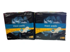 2 pk - Health Maxi Pads Without Wings Regular Size 1 - 48 Count -Damaged pkg