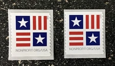 2023USA 5c #5756 & 5756A NonProfit Patriotic Block Stars & Bars Coil Single Mint