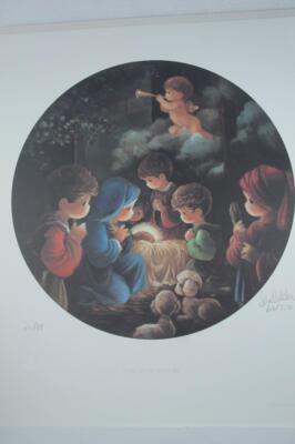 Precious Moments-'Life Of Christ' Chapel Set 7 Lithograph Prints New In Package