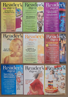 9 Reader's Digest Magazines All from September 2016 to June 2017 | eBay