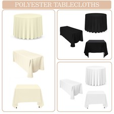 100% Polyester Premium Table Cover Cloth Kitchen Dining Tablecloth Wedding Decor