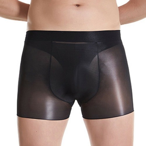 Hombres Ropa Interior Brillante Aceite Pantalones Cortos Brillantes Ver A Través Calzoncillos Boxer Elásticos Calzoncillos Calzoncillos Calzoncillos - Imagen 8 de 19