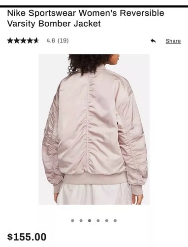Nike Mujer Talla XL REVERSIBLE Varsity Satén BOMBER Chaqueta Acolchada Swoosh Grande - Imagen 6 de 13