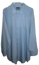 SHAQUILLE O'NEAL Dress Shirt Size 19 34/35 Baby Blue Big Fit Cooling Stretch LS