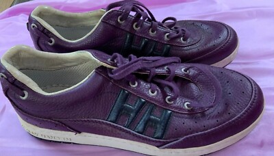 Helly Hanson Purple Leather Low Top Sneakers Shoes Mens 8.5