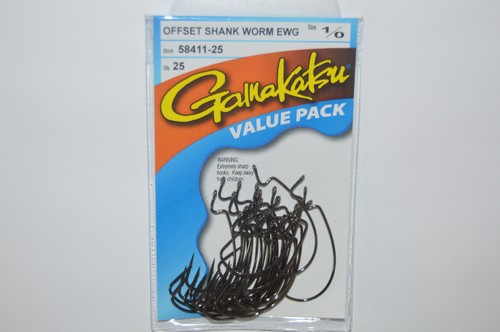 Gammakatsu 3/0 Offset Ewg Gambo Worm Tubo Senko Gancio Value Pack 58413-25 Bassi - Foto 12