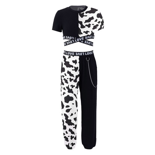Girls 3Pcs Gym Sports Set Modern Tracksuit T-shirt Kids Jogger Vest Cross Back - Picture 7 of 25