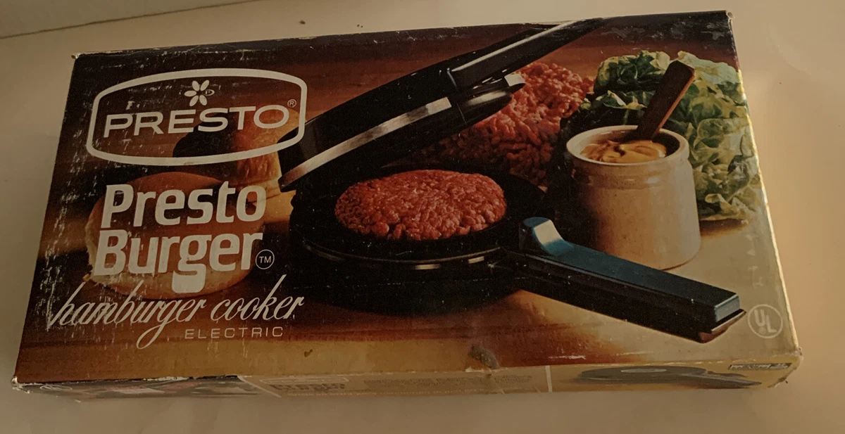 Presto quick burger electric hamburger cooker - factory sealed