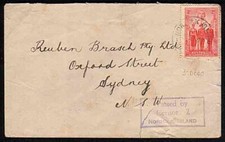 NORFOLK IS 1940 CENSOR 2 handstamp on cover - Australia franking...........33579