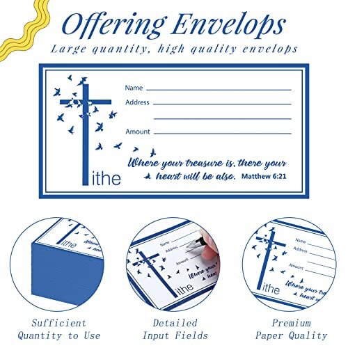 500 Enveloppes Pour Dons D'église (Offrandes/Dîmes) - Format Billet, Motif Colombe