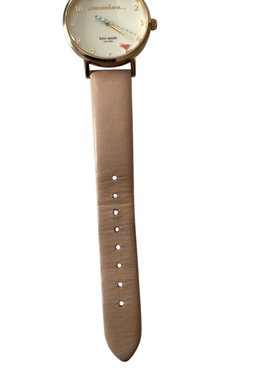 Kate Spade Women’s Its 5 O’Clock Somewhere Leather Watch Needs Battery Kate Spade Its Five OClock Somewhere Watch Blush Pink  main image 3