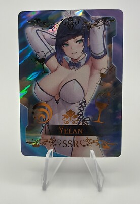 Karte Yelan Genshin Impact Sexy ACG Goddess Story Waifu Card Prism Holo Foil
