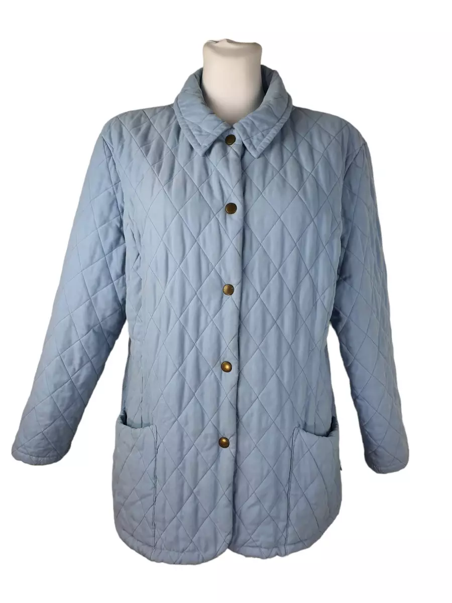 Barbour Baby Blue Shaped Microfibre Quilt Short Jacket Size 18