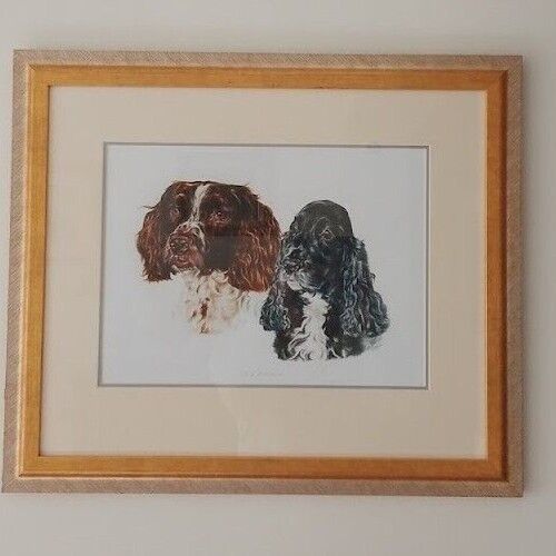 Original Painting By Ann Seward Of Springer And Cocker Spaniels Ollie & Hattie - Picture 1 of 6