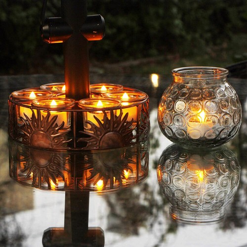 6/12stk. Solar LED Teelichter Außen Sen/sor Solarkerze Garten-Kerze Outdoor DE - Bild 10 von 16