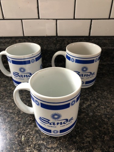 Lote De 3 Tazas De Café Las Vegas Nevada De Colección Sands Hotel Y Casino - Imagen 4 de 5