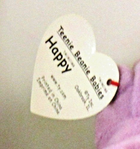 EUC McD McDonald's 1998 TY Teenie Beanie HAPPY the HIPPO with Hang Tag - Picture 3 of 3