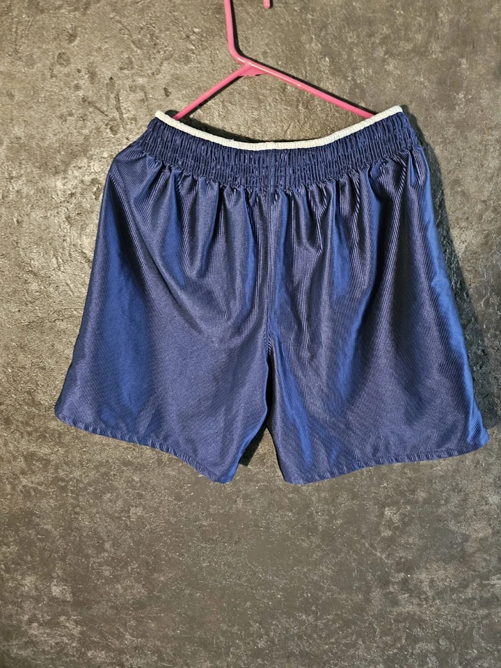 Pantalones Cortos Brillantes Vintage Nike Años 90 Etiqueta Blanca Talla GRANDE Azul Marino. Excelente Estado  Foto 2 de 4