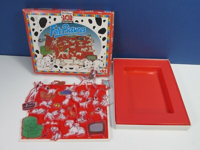 Vintage Walt Disney 101 Dalmations Fuzzy Filz Bilder Spiel Kinder Dekker Spielzeug