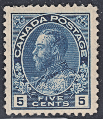 Canada 5c KGV Admiral, Scott 111, VF MH, catalogue - $300