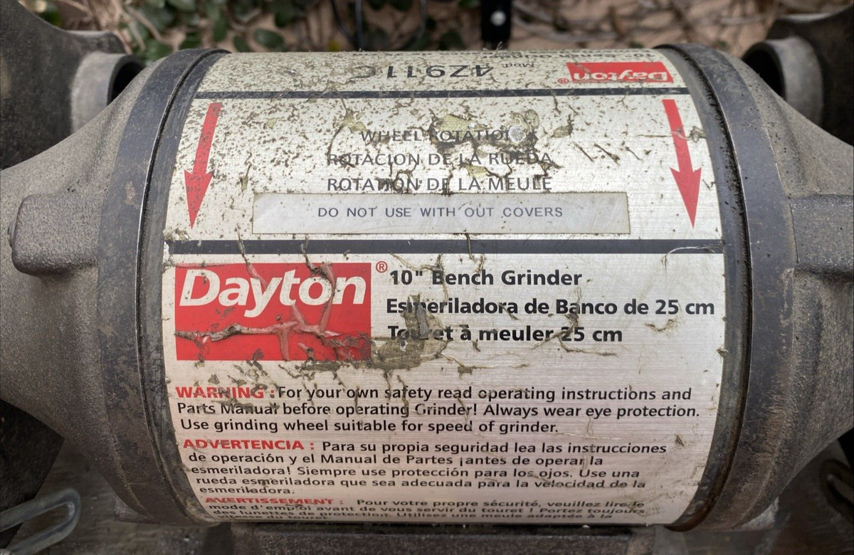 Dayton 10” Commercial Beach Grinder Model 4Z911C 1HP 120V Single