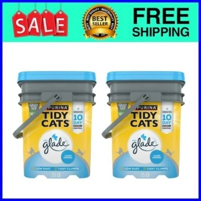 Purina Tidy Cats Clumping Cat Litter, Glade Clear Springs Multi 35 lb 2 Pack