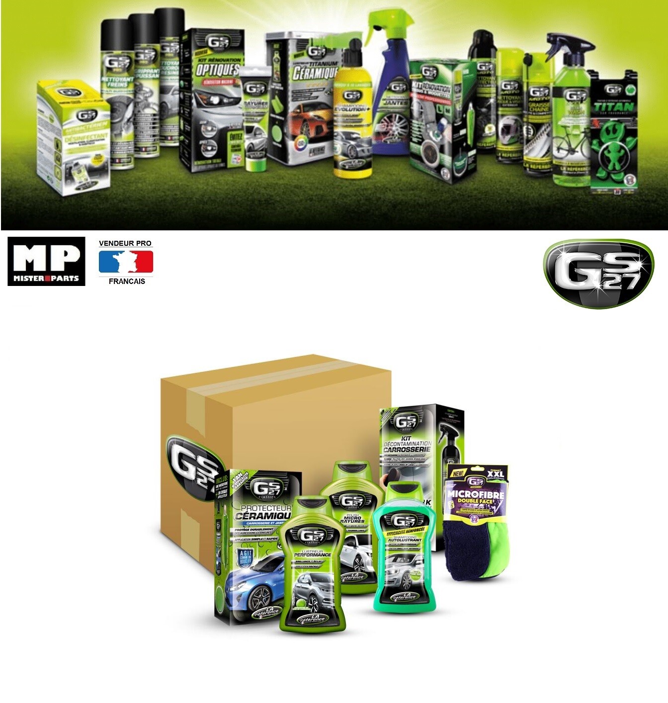 Polish et lustreur GS27 auto élimination micro-rayures pack décontamination