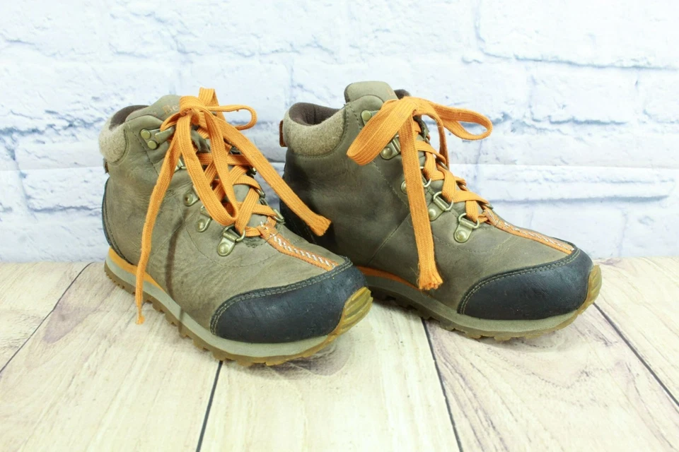 LL Bean Niños Cuero Tostado Con Cordones Impermeable Aislado Senderismo Botines Talla 3 Foto 3 de 4