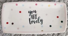 Gartner Studios "You Are Lovely" Jewelry Vanity Ceramic Small Tray 6" Ceramic Ne