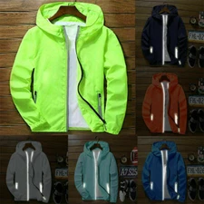 Men's Tops Waterproof Windbreaker ZIPPER Jacket Light Sports  hoodieOutwear Coat